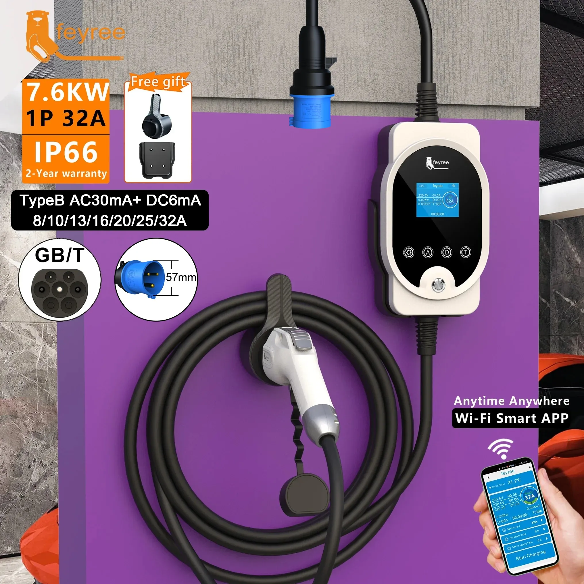 Socket Set - Chargeur EV Feyree avec prise GB/T,
